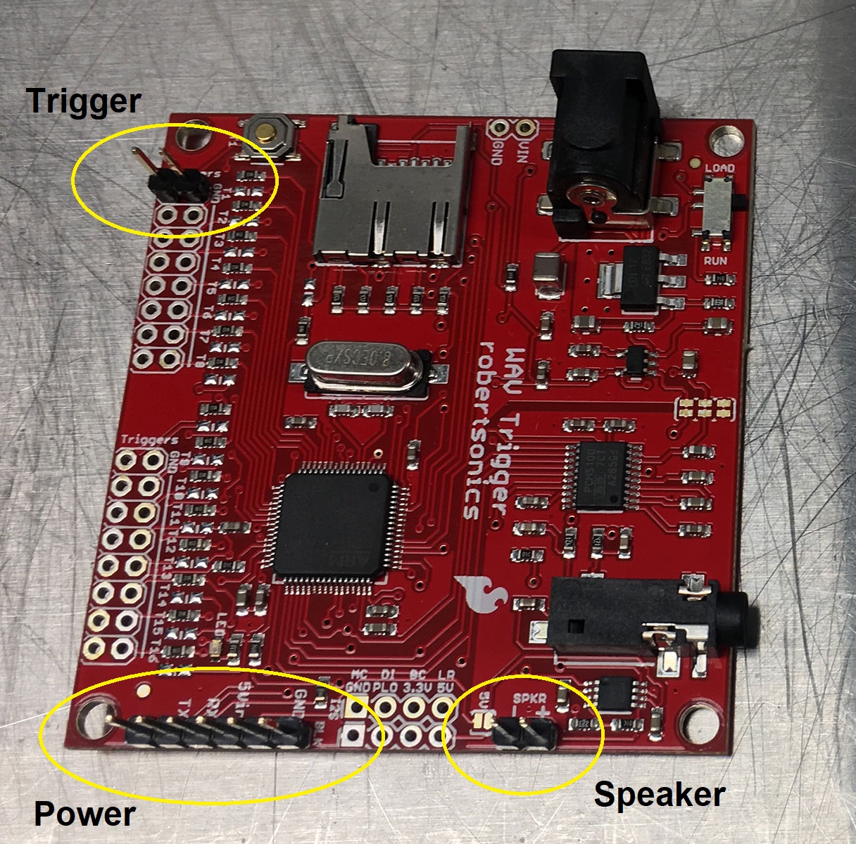 WAV Trigger board with header pins